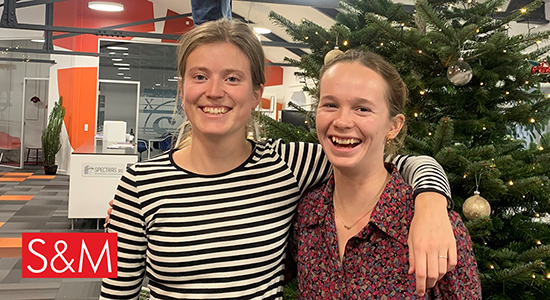 Anne Meldgaard og Camilla Trærup Søegaard, der har været i ingeniørpraktik hos Spangenberg & Madsen i efteråret 2020 og i forlængelse deraf er blevet ansat som studentermedhjælpere, mens de færdiggør studierne.